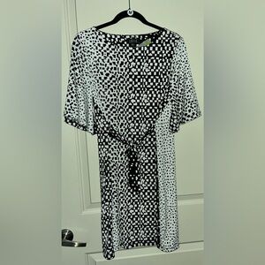 Chic Black and White Patterned Dress